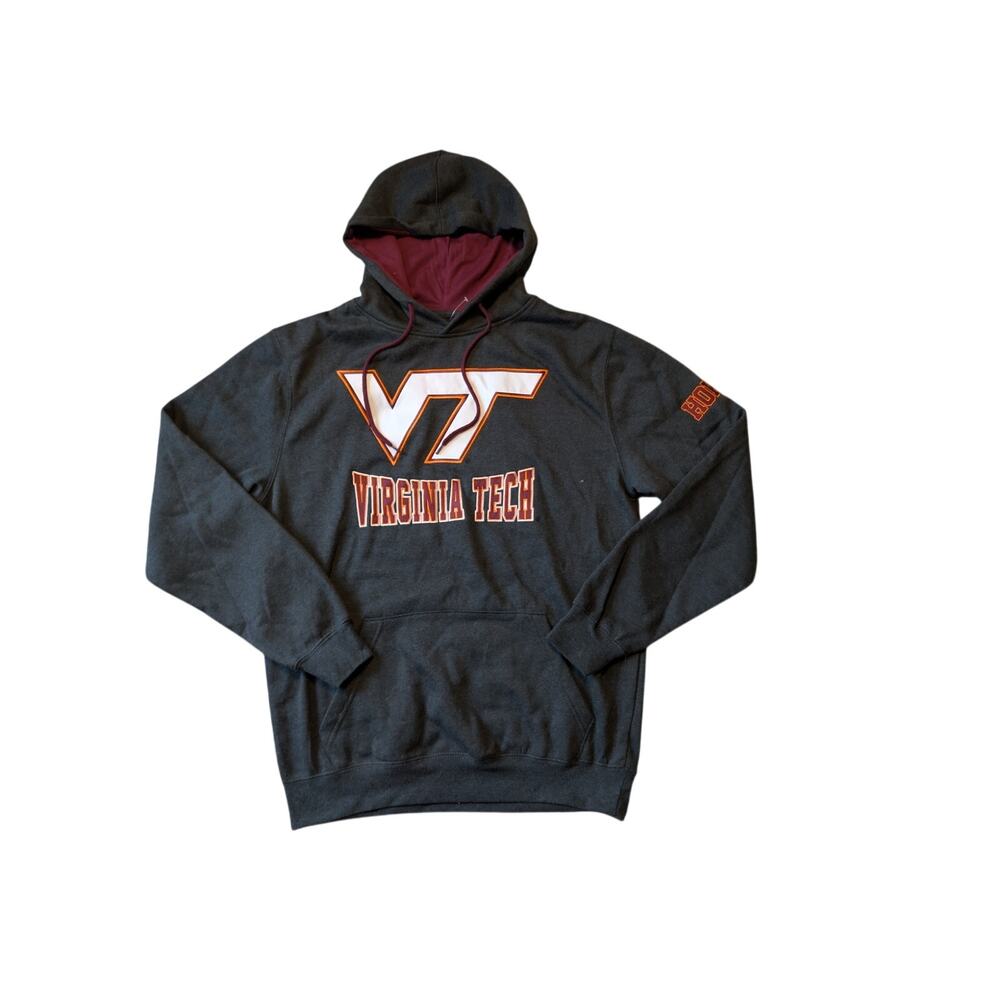 Colosseum Men's Virginia Tech Hokies Logo Pullover Hoodie Charcoal Gray M - NWT